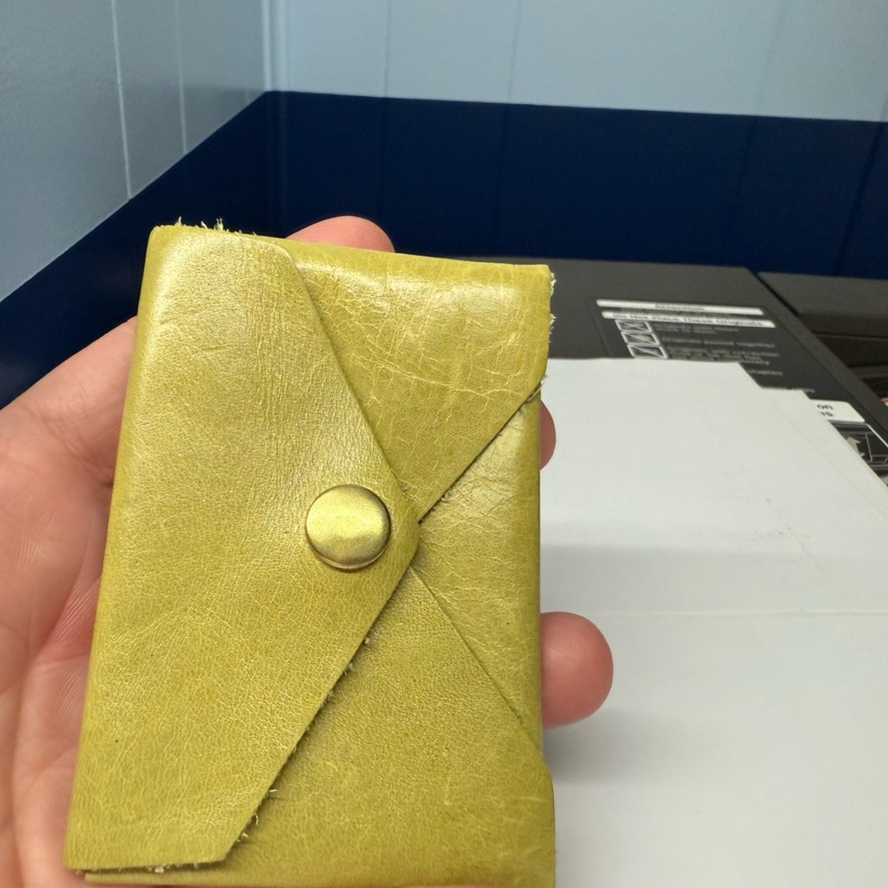 Blair Ritchey Lime Green Leather small oragami envelope